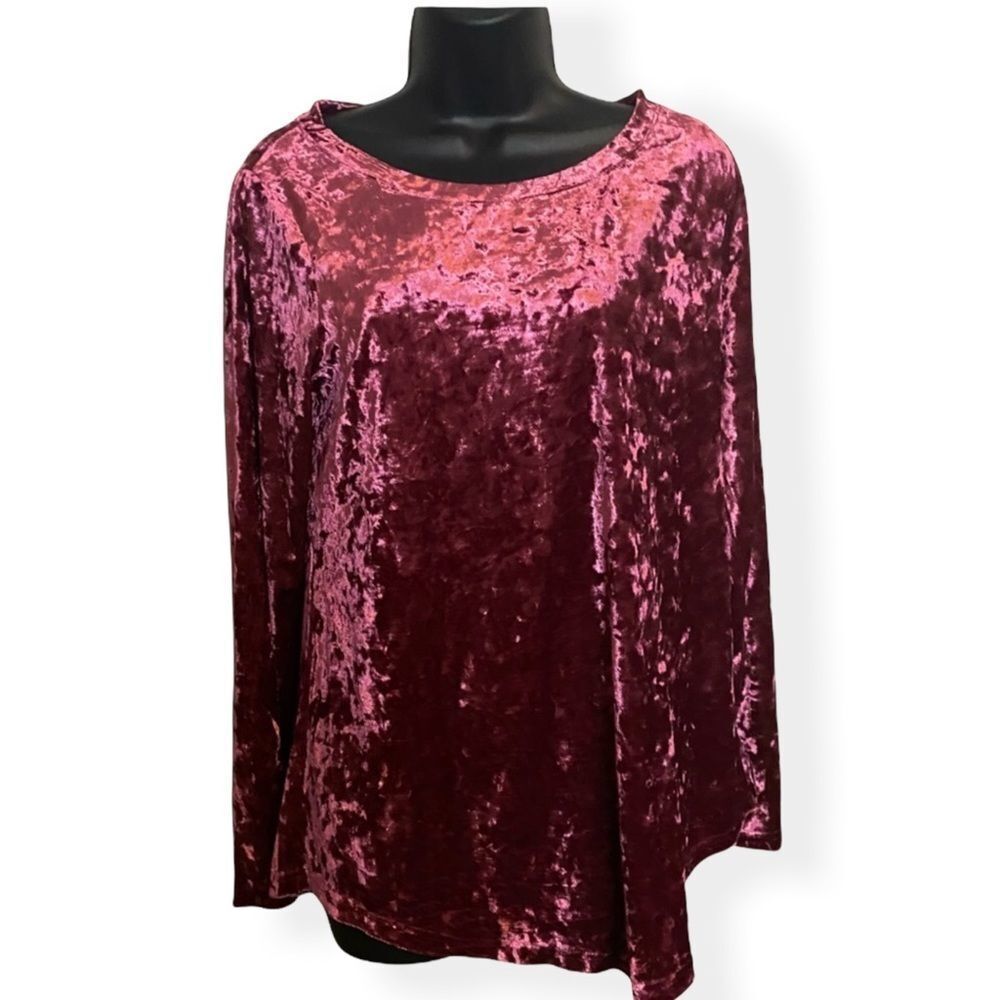 Sese Code Purple Velvet Long Sleeve Pajama Blouse